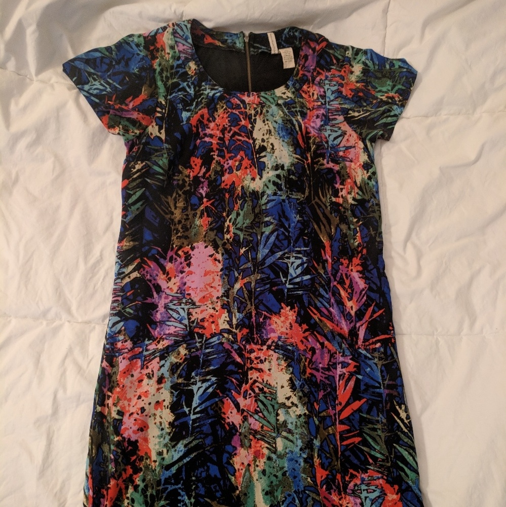 Tropical print mini dress